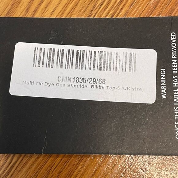 PrettyLittleThings One Shoulder Bikini Top Multi Tie Dye Pull-Over Swimsuit 2 - Picture 7 of 10